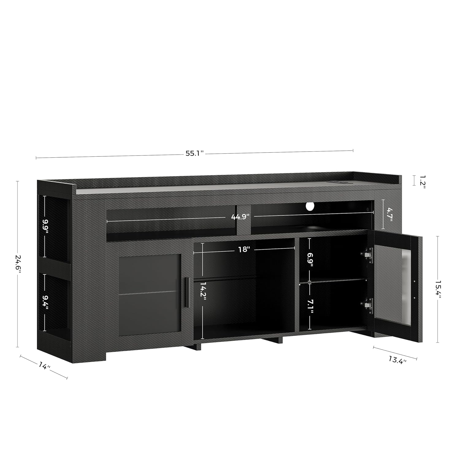TV Stand with Charging Station - огляд і ціна Gaming Console Room