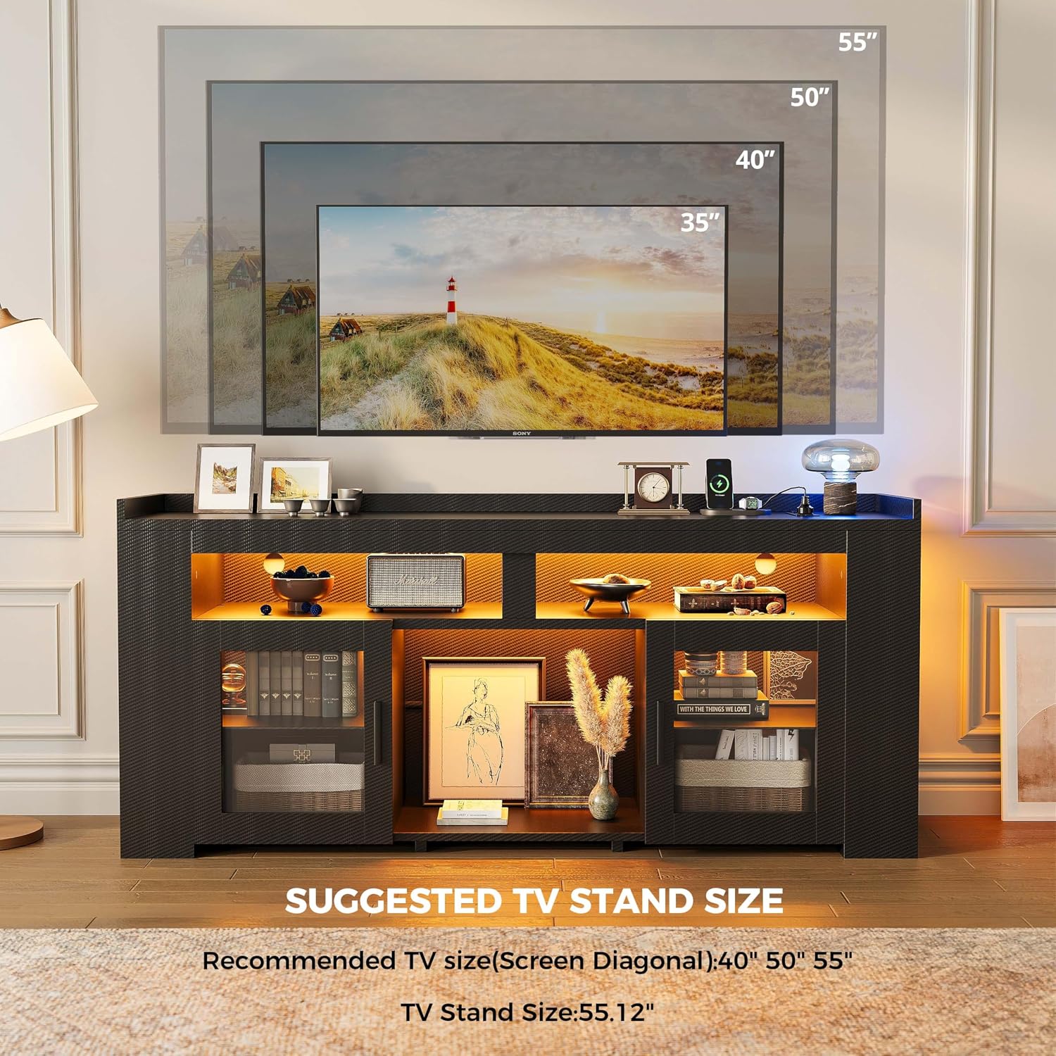 TV Stand with Charging Station - огляд і ціна Gaming Console Room