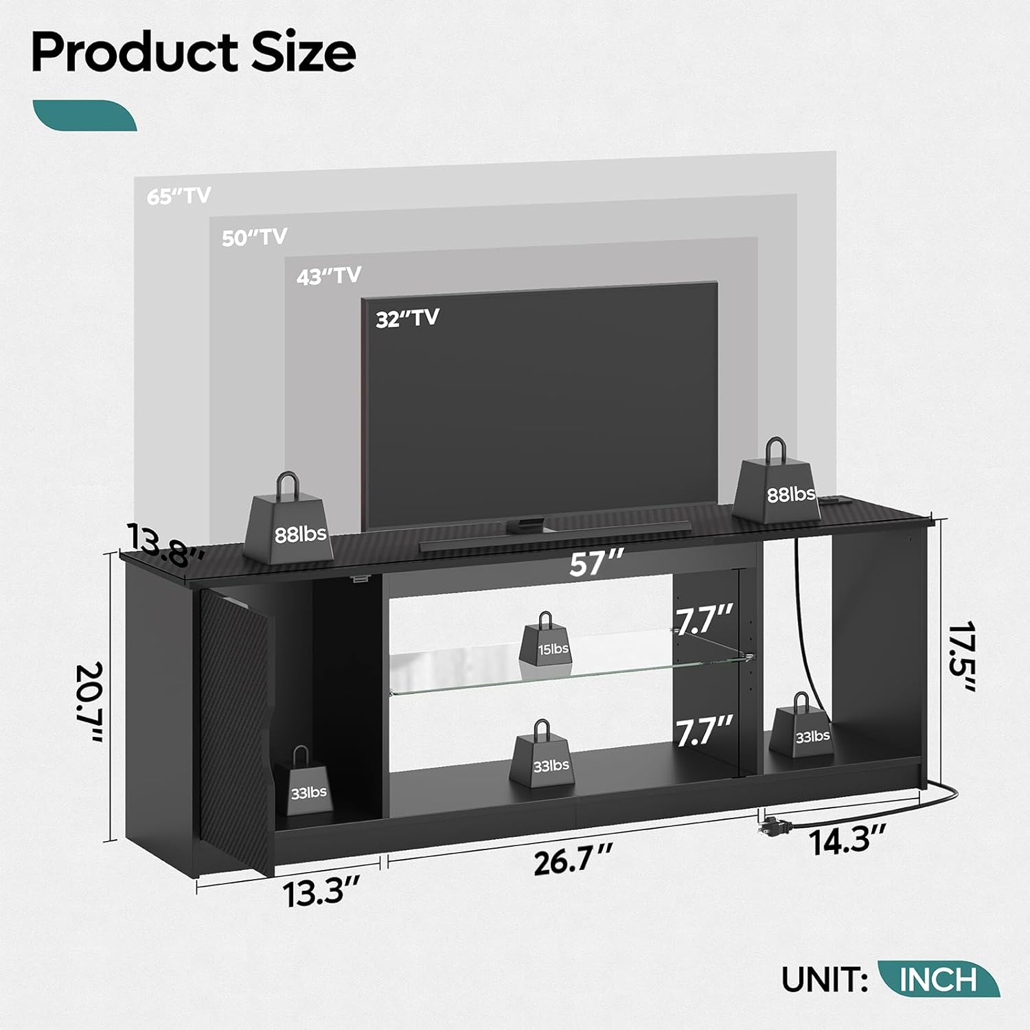 TV Stand with Power Outlets Ga - огляд і ціна Gaming Console Room