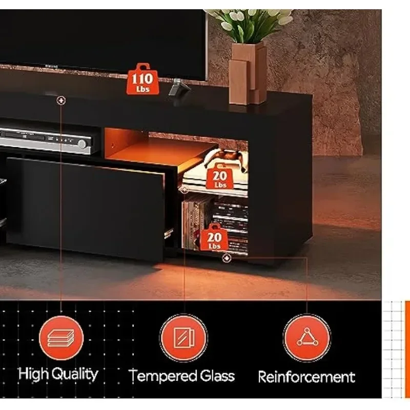Wood TV Console With 2 Storage - огляд і ціна Gaming Console Room